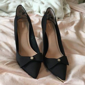 Ted baker black gold bow high heels size 36 5.5 / 6 nwot